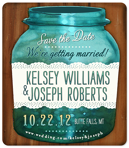 "Mason Jar Lace" Save the Date Magnet